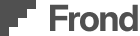 Logo with a dark gray stair-step graphic followed by the word 'Frond' in dark gray text.